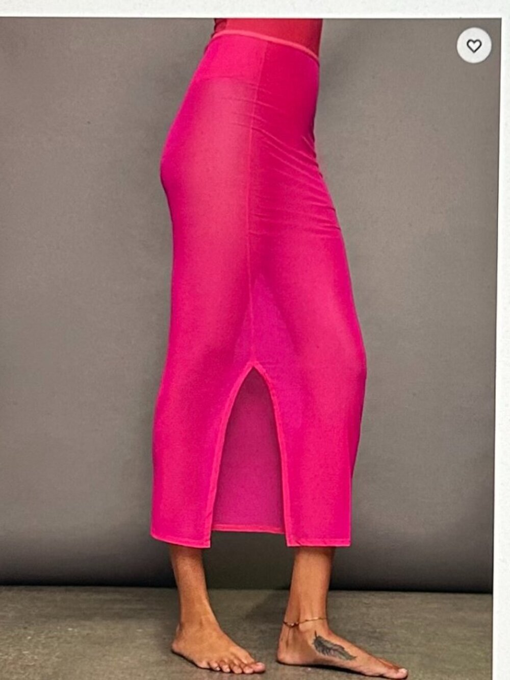 Carbon 38 Mesh Column Skirt In Fucshia Pink Size L